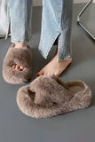 CROSS STRAP FLUFFY BEDROOM SLIPPERS_CWSHS0226