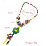 COCONUT SHELL COLORFUL WOODEN BEADS SHELL NECKLACE_CWMM4843