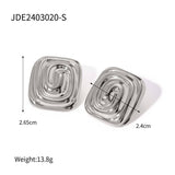 STAINLESS STEEL RECTANGULAR SPIRAL EARRINGS_CWASC1653
