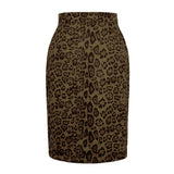 LEOPARD SUEDE SKIRT SEXY PRINTED MIDI SKIRT_CWBSS0385