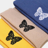 BUTTERFLY EMBROIDERY ALL MATCH WARM KNITTED HAT_CWAH2132