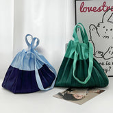LARGE CAPACITY COLOR BLOCK PLEATED SHOULDER BAG_CWAB3221