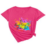 IT S A GOOD DAY TO MAKE SOMETHING V NECK TEE_CWTTS1539