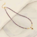 FASHIONABLE NATURAL STONE BEADED NECKLACE_CWAHA0883