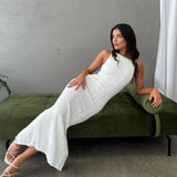 Solid-Color Long And Sexy Body-Hugging Dress