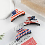 Cwaha1235_4Th Of July Flag Print Hair Claw Clip