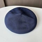 KNITTED ICE SILK BREATHABLE SOLID COLOR BERET_CWAB2901