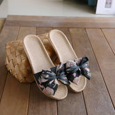 LINEN HOUSE SLIPPERS WITH INK WASH DESIGN_CWSHF0176