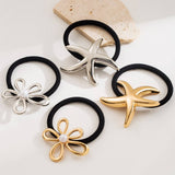 NEW MINIMALIST FLOWER STAR PONYTAIL HAIR TIE_CWAHA6206