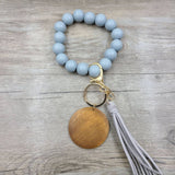 MULTI COLORED WOODEN BEAD BRACELET KEYCHAIN_CWAJE1069