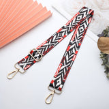 Women Color Geometric Stripes Adjustable Bag Strap_Cwmm0384