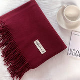 COLORBLOCK TASSEL SCARF THICK WRAP FOR STUDENTS_CWASC2281