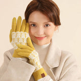 CONTRAST COLOR WOOL KNITTED JACQUARD WARM GLOVES_CWMM2879