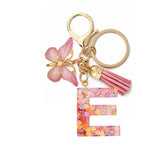 GLITTER RESIN LETTER BUTTERFLY KEYCHAIN_CWMM6866