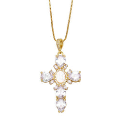 Vintage Virgin Mary Cross Pendant Necklace