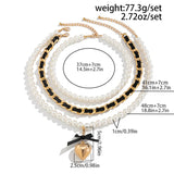 HIGH END FASHION PEARL RIBBON BEADED NECKLACE_CWMM3137