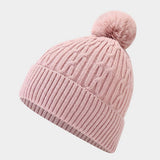 OUTDOOR THICK WARM WOOL BALL KNITTED HAT_CWAH1610