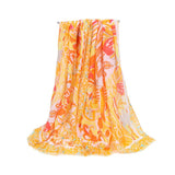 Uv Protection Silk Scarf Floral Beach Shawl_Cwasc0677