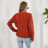 Twist Hollowed Loose Long-Sleeved Sweater