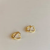 Valentines Day Simple Hollow Heart Earrings