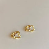 Valentines Day Simple Hollow Heart Earrings