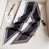 THIN SIMPLE GEOMETRIC LONG SILK HEAD SCARF_CWASC1521