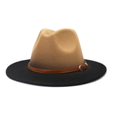 Women Warm Color Matching Belt Panama Hat_Cwah0707