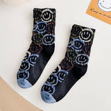 COTTON SMILEY FACE CREW SOCKS_CWMS0280