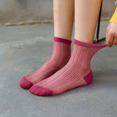 STRIPE MESH SOCKS FOR WOMEN MID TUBE TIDE SOCKS_CWMS054