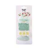 DAISY BB CLIP SET PRINTED CUTE FABRIC CLIPS_CWAHA6701