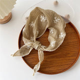 Cwasc2388_Cotton And Linen Lace Triangular Scarf For Women