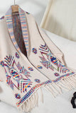 Cwocal0832_Geometric Jacquard Ethnic Style Tassel Shawl