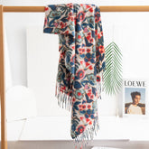 SOFT FAUX CASHMERE FLORAL SCARF ELEGANT WRAP_CWASC0917
