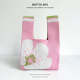 Cute Flower Knitted Wool Shoulder Handbag_Cwab2373