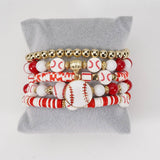 Cwmm10454_Baseball Game Day Charm Elastic Bracelet Set