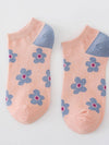 Flower Pattern Casual Ankle Socks_Cwms092