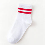 2 STRIPE COTTON MID SOCKS FOR WOMEN WHOLESALE_CWMS070