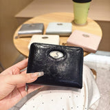 Minimalist Crackle Bifold Wallet With Zipper_Cwab06218