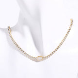 STAINLESS STEEL EMERALD ZIRCONIA NECKLACE_CWMM5557