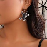 NEW DARK SWEET COOL WITCH GHOST EARRINGS_CWAJE1477