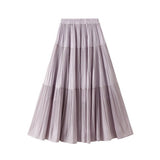 FRESH CHIFFON A LINE SKIRT WITH YOUTHFUL VIBES_CWBMS0354