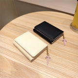 Cute Striped Trifold Wallet With Bow Charm_Cwab06210