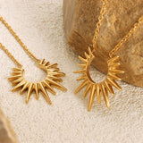 SUNFLOWER TITANIUM STEEL NECKLACE JEWELRY_CWAJE1083