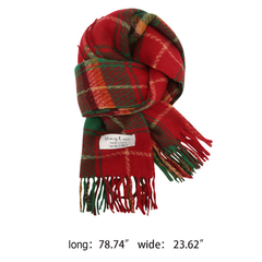 RED FAUX CASHMERE SCARF FOR WINTER CHRISTMAS GIFT_CWASC0139