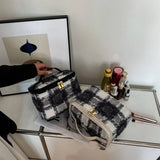 NEW DENIM GRAY AND WHITE PORTABLE COSMETIC BAG_CWAB4403