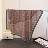 Elegant Plaid Satin Square Neck Scarf Wrap_Cwasc03320