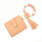 SILICONE BEAD TASSEL BRACELET KEYCHAIN CARD BAG_CWAJE0665
