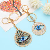 COLORED DIAMOND DEVILS EYE METAL KEYCHAIN PENDANT_CWAJE0878