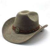 FAUX SUEDE FELT COWBOY HAT MENS CLASSIC FEDORA_CWAH2510
