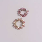 SWEET CUTE WRINKLED PEARL HAIR TIE SIMPLE NEW BAND_CWAHA6777